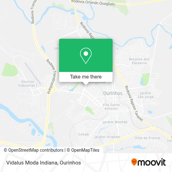 Vidalus Moda Indiana map