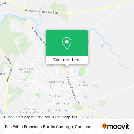 Mapa Rua Fábio Francisco Bordin Camargo