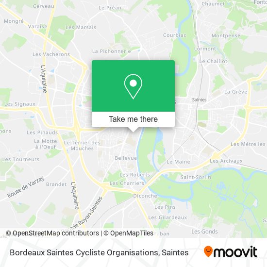 Bordeaux Saintes Cycliste Organisations map