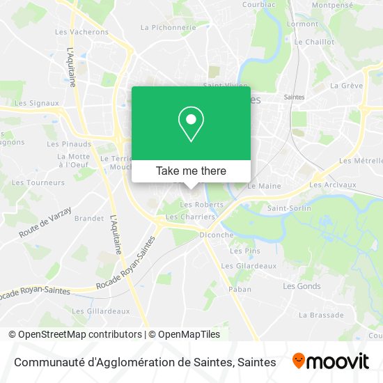 Communauté d'Agglomération de Saintes map