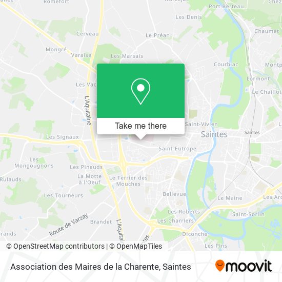Mapa Association des Maires de la Charente