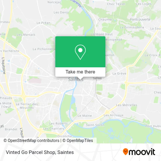 Vinted Go Parcel Shop map