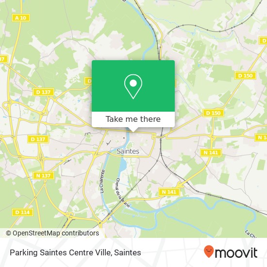 Parking Saintes Centre Ville map