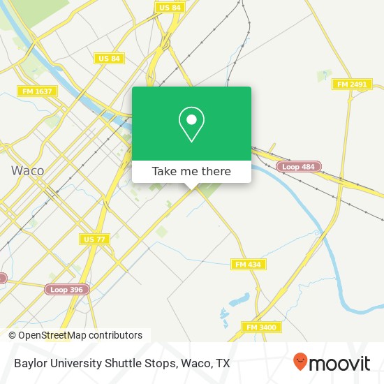 Mapa de Baylor University Shuttle Stops