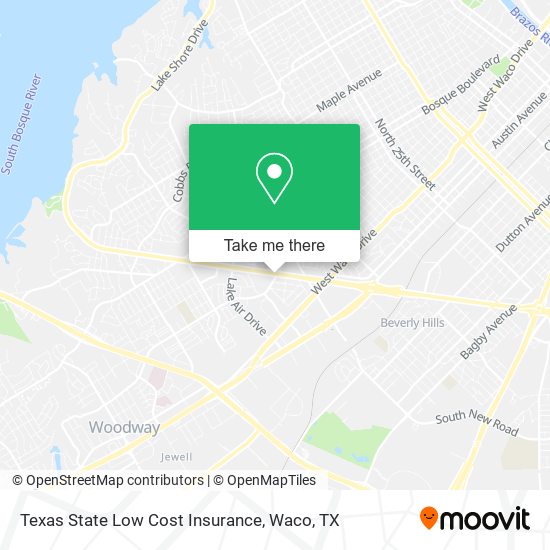 Mapa de Texas State Low Cost Insurance