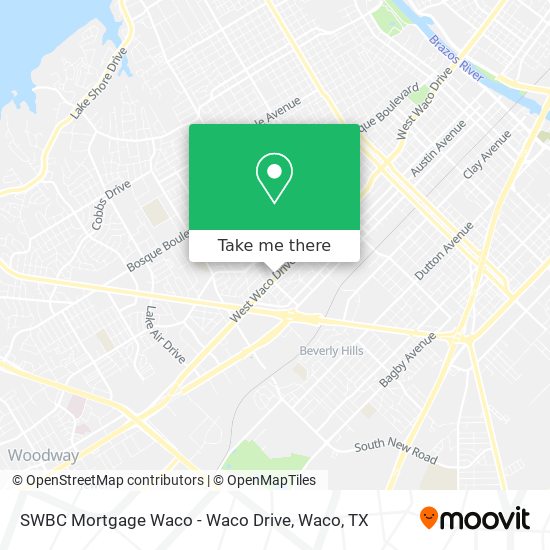 SWBC Mortgage Waco - Waco Drive map