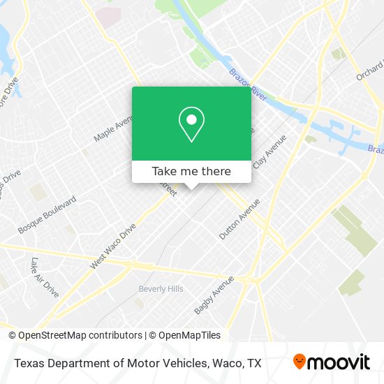 Mapa de Texas Department of Motor Vehicles