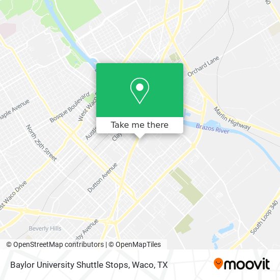 Baylor University Shuttle Stops map
