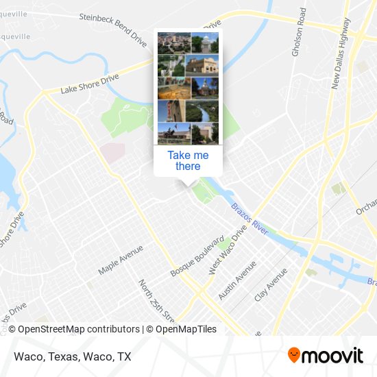 Mapa de Waco, Texas