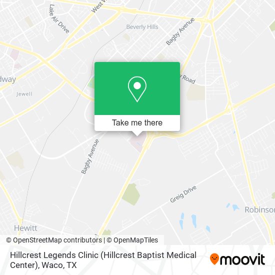 Mapa de Hillcrest Legends Clinic (Hillcrest Baptist Medical Center)