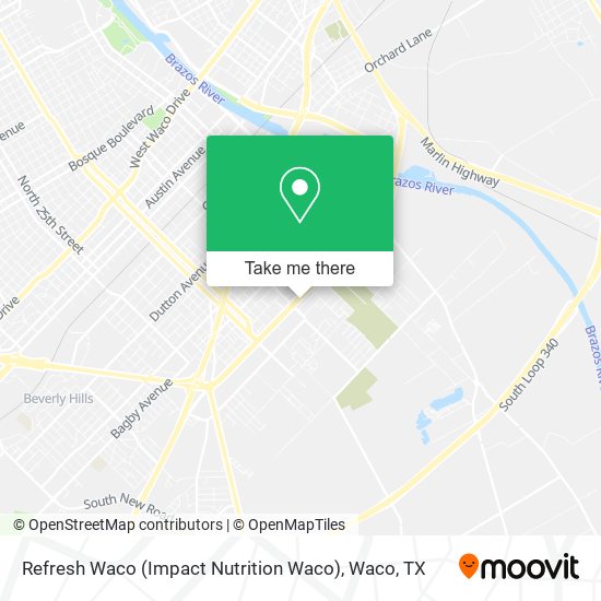 Mapa de Refresh Waco (Impact Nutrition Waco)