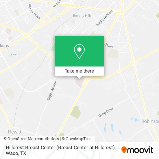 Hillcrest Breast Center map