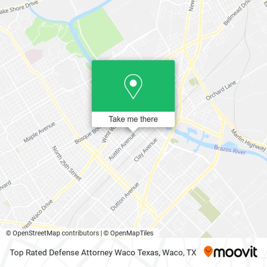 Top Rated Defense Attorney Waco Texas map