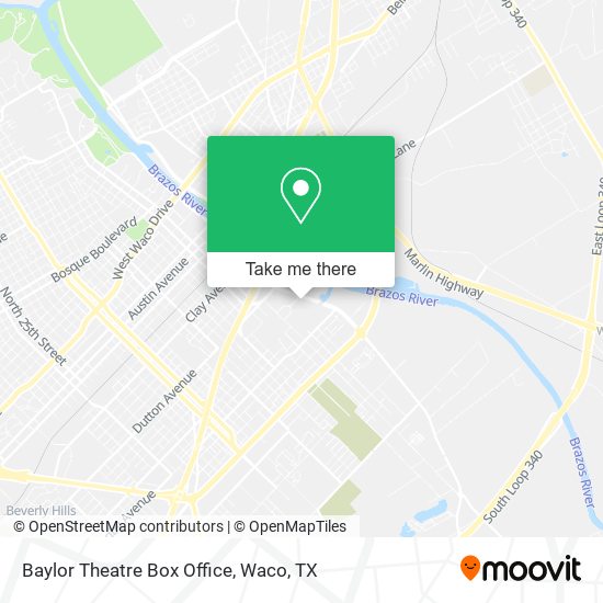 Baylor Theatre Box Office map