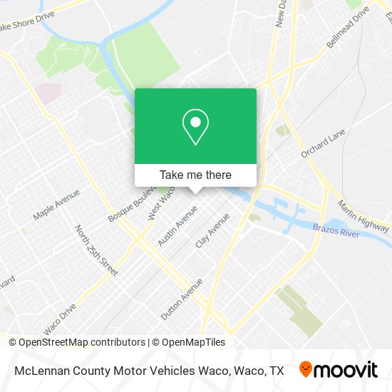 Mapa de McLennan County Motor Vehicles Waco