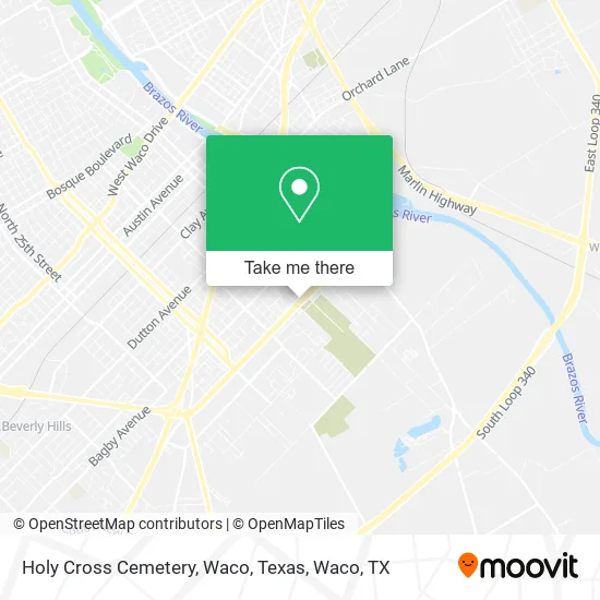 Holy Cross Cemetery, Waco, Texas map