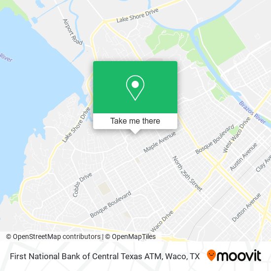 Mapa de First National Bank of Central Texas ATM