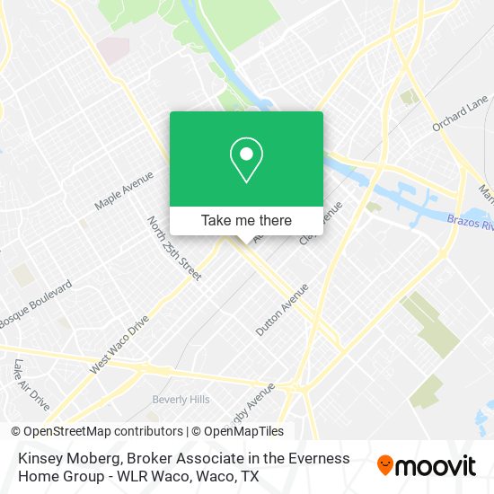 Mapa de Kinsey Moberg, Broker Associate in the Everness Home Group - WLR Waco