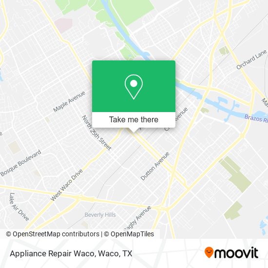 Mapa de Appliance Repair Waco