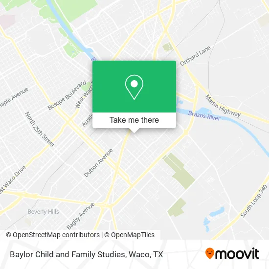 Baylor Child and Family Studies map