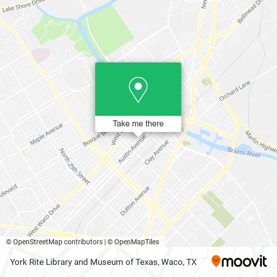 Mapa de York Rite Library and Museum of Texas