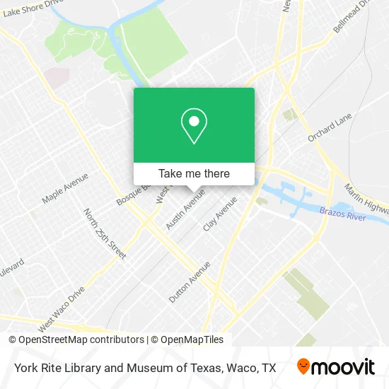 York Rite Library and Museum of Texas map