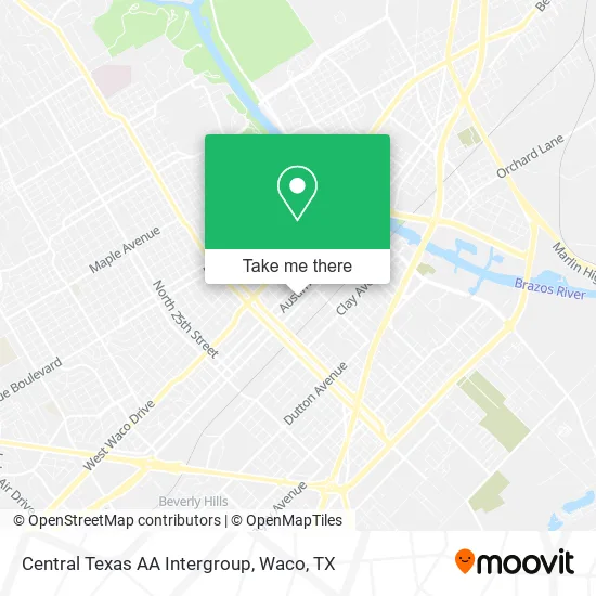 Central Texas AA Intergroup map