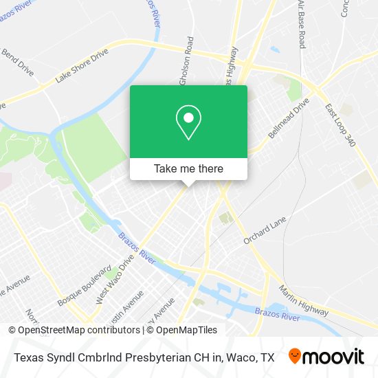 Texas Syndl Cmbrlnd Presbyterian CH in map