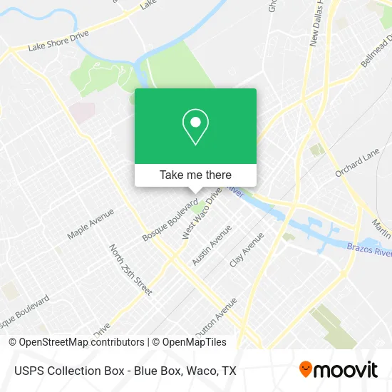 Mapa de USPS Collection Box - Blue Box