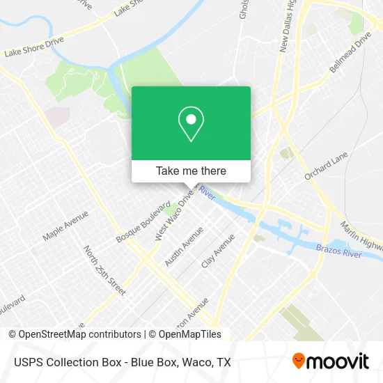 Mapa de USPS Collection Box - Blue Box