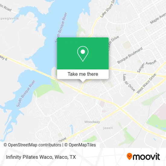 Infinity Pilates Waco map