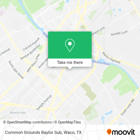 Common Grounds Baylor Sub map