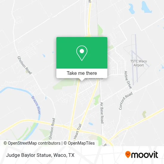 Judge Baylor Statue map