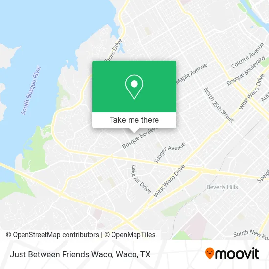 Just Between Friends Waco map