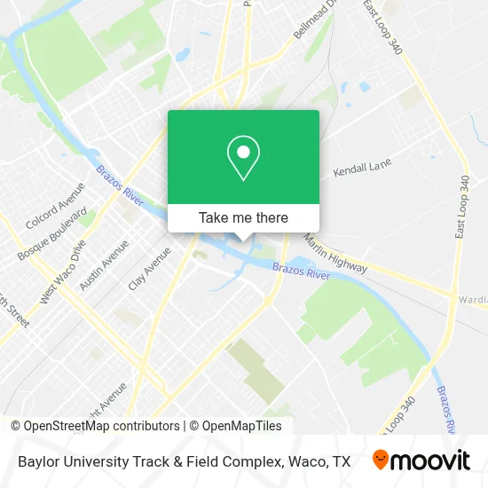 Baylor University Track & Field Complex map