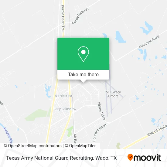Texas Army National Guard Recruiting map