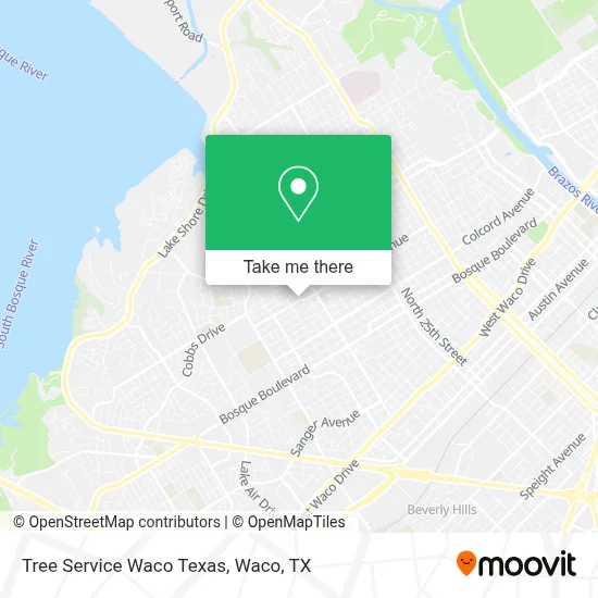 Tree Service Waco Texas map