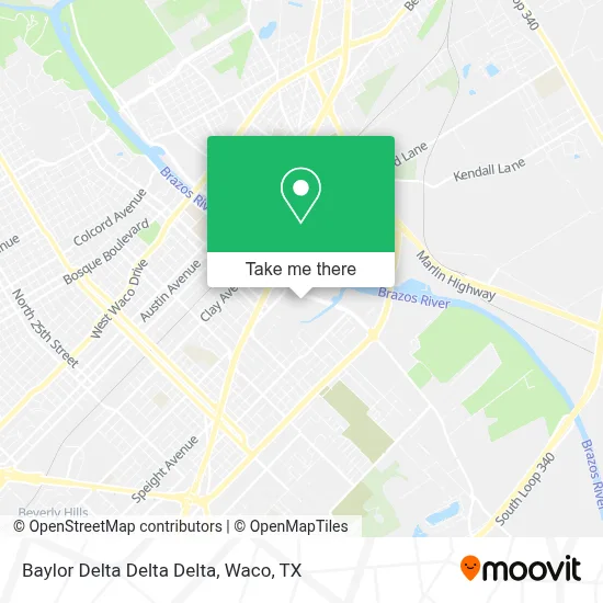 Baylor Delta Delta Delta map