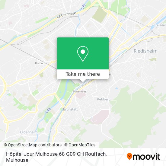 Mapa Hôpital Jour Mulhouse 68 G09 CH Rouffach