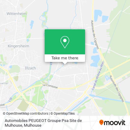 Automobiles PEUGEOT Groupe Psa Site de Mulhouse map