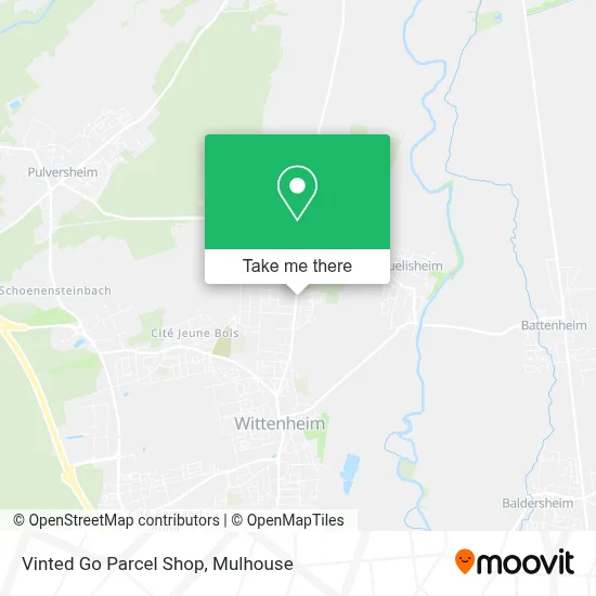Vinted Go Parcel Shop map