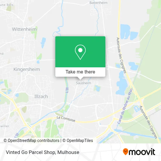 Vinted Go Parcel Shop map