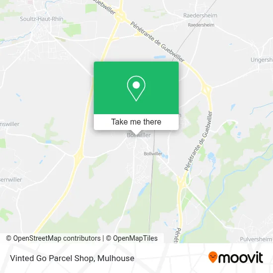 Vinted Go Parcel Shop map