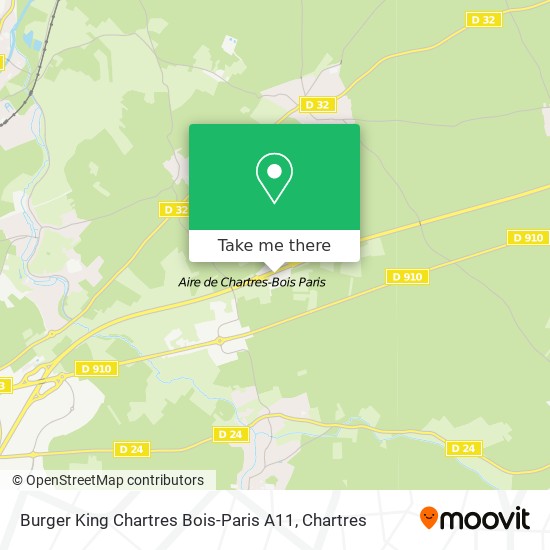 Burger King Chartres Bois-Paris A11 map