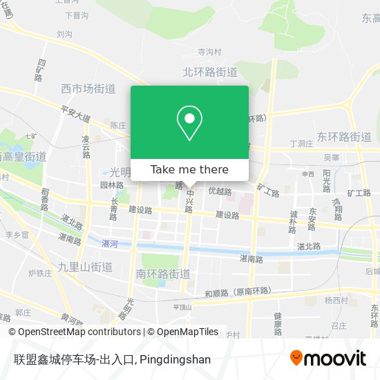 联盟鑫城停车场-出入口 map