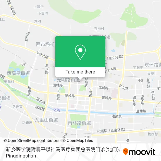 新乡医学院附属平煤神马医疗集团总医院门诊(北门) map
