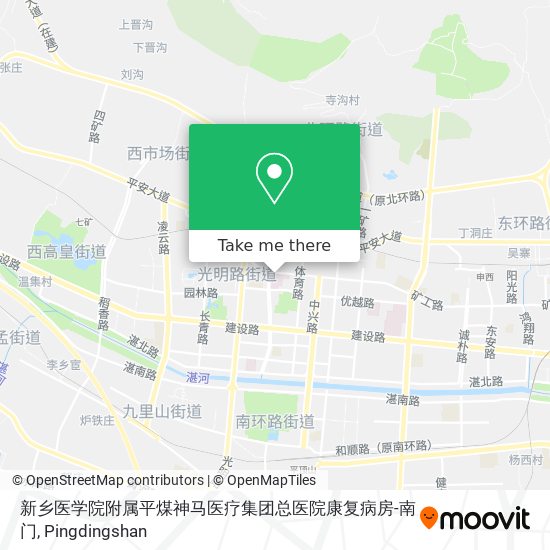 新乡医学院附属平煤神马医疗集团总医院康复病房-南门 map