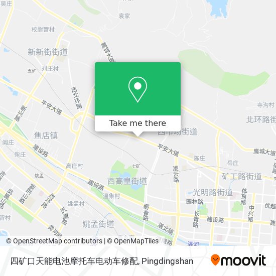 四矿口天能电池摩托车电动车修配 map