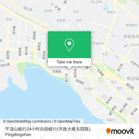 平顶山银行24小时自助银行(市政大楼东西路) map