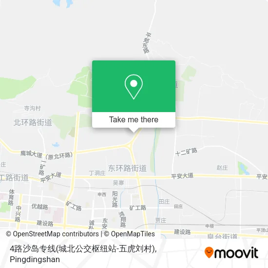 4路沙岛专线(城北公交枢纽站-五虎刘村) map